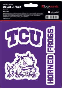 TCU Horned Frogs 5x7.5 3-Pack Die-Cut Auto Decal - Purple
