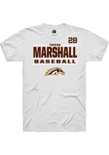 Trevor Marshall Western Michigan Broncos White NIL Stacked Box Short Sleeve Player T Shirt