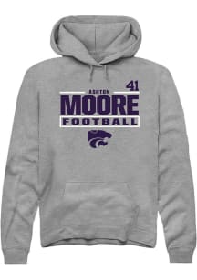 Ashton Moore K-State Wildcats Mens Graphite Football NIL Stacked Box Player Hood