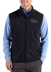 Cutter and Buck Pitt Panthers Mens Black Hunts Point Eco Sleeveless Jacket