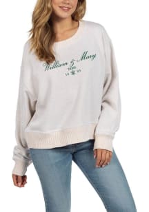 William & Mary Tribe Womens White Cool Down Crew Sweatshirt