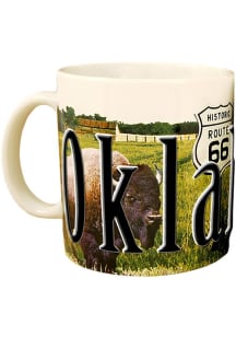 Oklahoma Color Relief Ceramic Mug - Green
