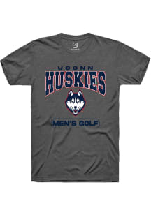 Summit Sportswear UConn Huskies Grey Heather Men's Golf Short Sleeve T Shirt