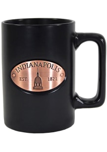 Indianapolis Black Medallion Ceramic Mug - Black
