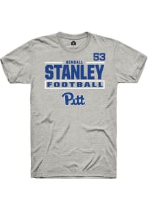 Kendall Stanley Pitt Panthers Ash Football NIL Stacked Box Short Sleeve Player T Shirt