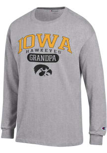Champion Iowa Hawkeyes Grey Pill Box Grandpa Jersey Long Sleeve T Shirt