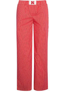 Hype and Vice Nebraska Cornhuskers Womens Red Gingham Loungewear Sleep Pants