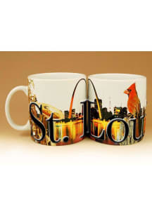 St Louis Cityscape 18 oz Ceramic Mug - Orange