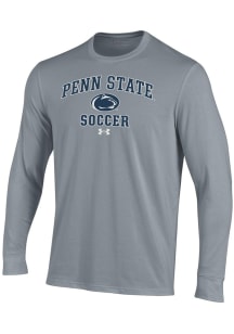Under Armour Penn State Nittany Lions Grey Soccer Performance Long Sleeve T Shirt