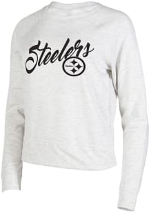 Concepts Sport Pittsburgh Steelers Womens Oatmeal Mainstream Crew Sweatshirt