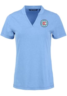 Cutter and Buck Chicago Fire Womens Light Blue Forge Short Sleeve T-Shirt