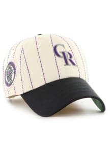 47 Colorado Rockies Rawlings Pin Stripe Clean Up Adjustable Hat - White