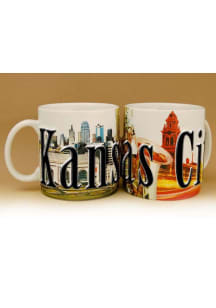 Kansas City Full Color Relief 18 oz Ceramic Mug - White
