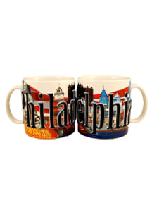 Philadelphia Full Color Relief 18 oz Ceramic Mug - White