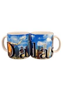 Dallas Ft Worth Cityscape Ceramic Mug - Blue