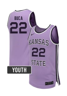 Dorin Buca  Nike K-State Wildcats Youth NIL Name And Number Lavender Basketball Jersey