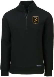 Cutter and Buck Los Angeles FC Mens Black Roam Long Sleeve Qtr Zip Pullover