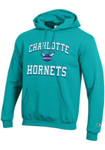 Champion Charlotte Hornets Mens Teal Heart and Soul Long Sleeve Hoodie