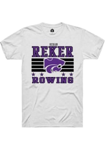 Regan Reker K-State Wildcats White NIL Striped Short Sleeve Player T Shirt