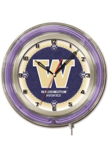 Washington Huskies 19in Neon Wall Clock