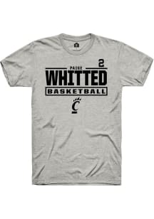 Paige Whitted Cincinnati Bearcats Ash NIL Stacked Box Short Sleeve Player T Shirt