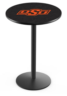 Oklahoma State Cowboys Black Round Base Pub Table