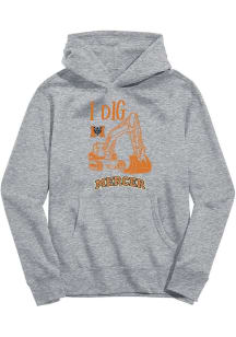 Vive La Fete Mercer Bears Toddler Grey Excavator Long Sleeve Hooded Sweatshirt