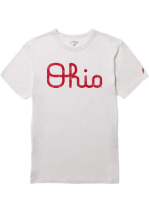 Ohio State Buckeyes White Script Ohio Victory Falls Short Sleeve Fashion T Shirt