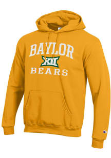 Champion Baylor Bears Mens Gold B12 Arch Powerblend Long Sleeve Hoodie