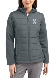 Cutter and Buck Northwestern Wildcats Womens Purple Evoke Hood Heavy Weight Jacket