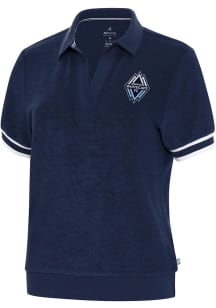 Antigua Vancouver Whitecaps FC Womens Navy Blue Favorite Short Sleeve Polo Shirt