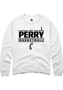 Mya Perry Cincinnati Bearcats Mens White NIL Stacked Box Player Crew