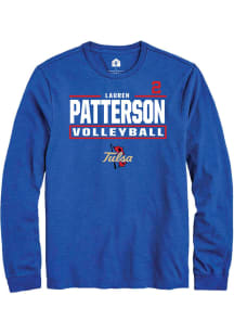 Lauren Patterson Tulsa Golden Hurricane Blue NIL Stacked Box Long Sleeve Player T Shirt