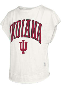 Pressbox Indiana Hoosiers Womens White Nelson Movement Short Sleeve T-Shirt