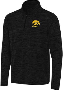 Antigua Iowa Hawkeyes Mens Black Eternal Long Sleeve Qtr Zip Pullover