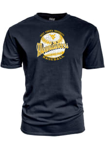 Blue 84 West Virginia Mountaineers Navy Blue Flash Dance Baseball Short Sleeve T Shirt
