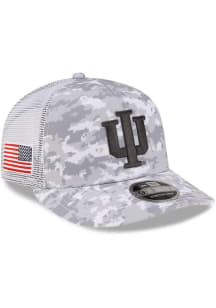 New Era Indiana Hoosiers Digi Camo LP Stretch 9FIFTY Trucker Adjustable Hat - White