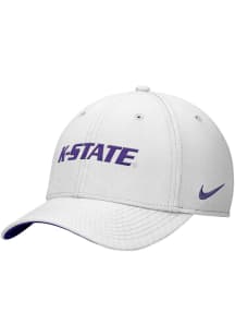 Nike K-State Wildcats Mens White Structured Rise Swooshflex Flex Hat