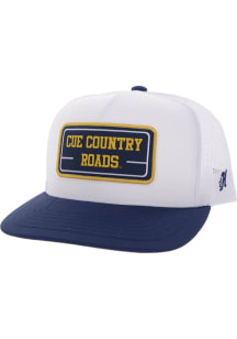 Hooey West Virginia Mountaineers Rectangle Patch Trucker Adjustable Hat - White