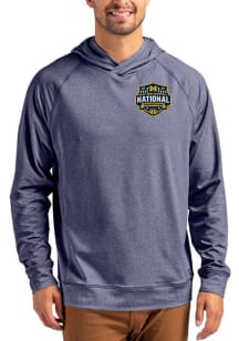 Cutter and Buck Michigan Wolverines Mens Navy Blue 2026 MBB Champions Adapt Knit Hood Long Sleeve..