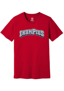 Summit Sportswear Lehigh Valley Ironpigs Red Alt Logo Wordmark Short Sleeve T Shirt