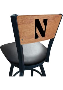 Northwestern Wildcats Vinyl Seat Maple Back Swivel Pub Stool - Black
