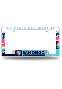 San Diego Wave FC Classic All Over Chrome License Plate Frame - Silver