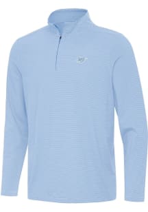 Antigua Oklahoma City Thunder Mens Blue Twine White Tonal Long Sleeve Qtr Zip Pullover