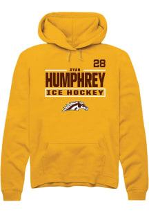 Ryan Humphrey Western Michigan Broncos Mens Gold NIL Stacked Box Player Hood