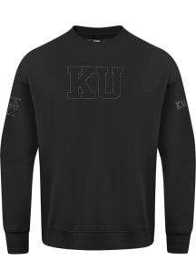 Pro Standard Kansas Jayhawks Mens Black Triple Black Long Sleeve Fashion Sweatshirt