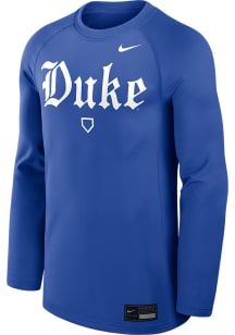 Nike Duke Blue Devils Blue Dugout Game Time Baseball Long Sleeve T-Shirt