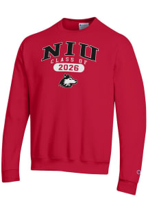 Champion Northern Illinois Huskies Mens Red Pill Class of 2026 Powerblend Long Sleeve Crew Sweatsh..