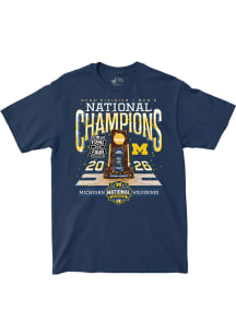 Michigan Wolverines Youth Navy Blue 2026 National Champs Trophy Fashion Player Tee