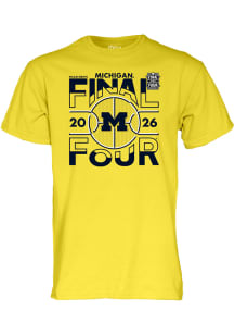 Blue 84 Michigan Wolverines Yellow 2026 Men's Basketball Final Four Bound Short Sleeve T Shirt